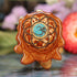 Crushed Turquoise (Glows) with Gold Seed of Life and Front Om