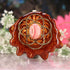 Rhodochrosite with Gold Seed of Life