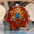 Blue Apatite with Gold Merkaba