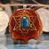 Blue Apatite with Gold Merkaba and Back Om