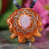 Pink Druzy Quartz with Silver Solar Plexus (3rd) Chakra Beaded Necklace