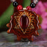Red Garnet with Gold Merkaba Beaded Necklace