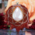White Druzy Quartz with Gold Seed of Life