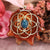 Blue Apatite with Gold Seed of Life