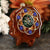 Green Phoenix Orchid Glass with Gold Seed of Life and Multi-Glow