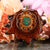 Crushed Malachite (Glows) with Gold Seed of Life and Front Om