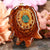 Crushed Malachite (Glows) with Gold Cube of Metatron