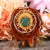 Crushed Malachite (Glows) with Gold Cube of Metatron