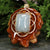 Aquamarine with Gold Seed of Life and Back Om