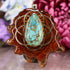 Blue Mohave Turquoise with Gold Seed of Life and Back Om
