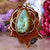 Blue Mohave Turquoise with Gold Seed of Life and Back Om