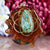Blue Mohave Turquoise with Gold Seed of Life and Back Om