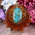 Blue Mohave Turquoise with Gold Seed of Life and Back Om