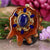 Lapis Lazuli with Gold 64 Star Tetrahedron Multi-Stone and Back Om