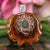 Crushed Malachite (Glows) with Silver Seed of Life