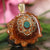 Crushed Malachite (Glows) with Gold Seed of Life
