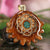 Crushed Malachite (Glows) with Gold Seed of Life