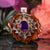 Purple Paua Shell with Silver 64 Star Tetrahedron