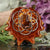 Mexican Fire Agate with Silver Seed of Life