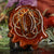 Mexican Fire Agate with Gold Seed of Life