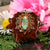 Turquoise in the Matrix with Gold 64 Star Tetrahedron