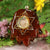 Watermelon Tourmaline with Gold Merkaba and Back Om