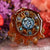 Blue Phoenix Orchid Glass with Gold Cube of Metatron Multi-Stone