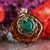 Malachite with Silver Seed of Life