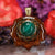 Malachite with Gold Seed of Life