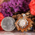 White Druzy Quartz with Silver Sri Yantra