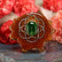 Chrome Diopside with Silver Seed of Life and Back Om
