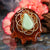 Variscite with Gold Seed of Life and Back Om