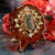 Moldavite with Gold Sri Yantra
