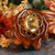 Citrine with Gold Seed of Life and Back Om