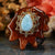 Larimar with Gold 64 Star Tetrahedron