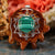 Malachite with Silver 64 Star Tetrahedron
