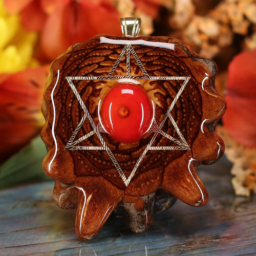 Red Coral with Gold Merkaba
