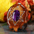 Purple Paua Shell with Silver Merkaba