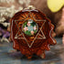 Green Phoenix Orchid Glass with Gold Merkaba and Back Om
