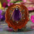 Amethyst with Gold 64 Star Tetrahedron