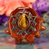 Yellow Tiger's Eye with Silver 64 Star Tetrahedron