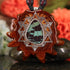 Green Banded Leilus Butterfly Wing with Silver 64 Star Tetrahedron Sinew