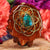 Chrysocolla with Gold Seed of Life