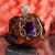 Purple Paua Shell with Silver Seed of Life