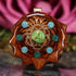 Green Mohave Turquoise with Gold Seed of Life Multi-Glow