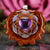 Amethyst Heart with Silver Seed of Life Multi-Stone