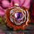 Amethyst Heart with Silver Seed of Life Multi-Stone