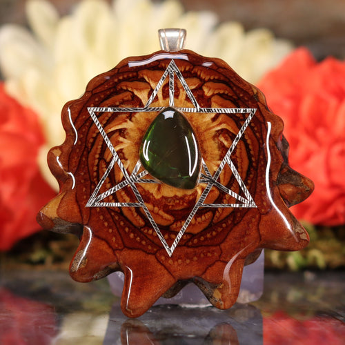 Ammolite with Silver Merkaba