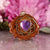 Amethyst Heart with Gold Seed of Life