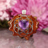 Amethyst Heart with Silver Seed of Life